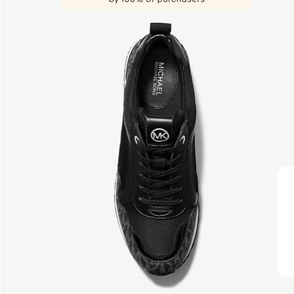 NWT Michael Kors Wilma Trainer Black Tech Canvas Sz. 8M - Picture 2 of 13